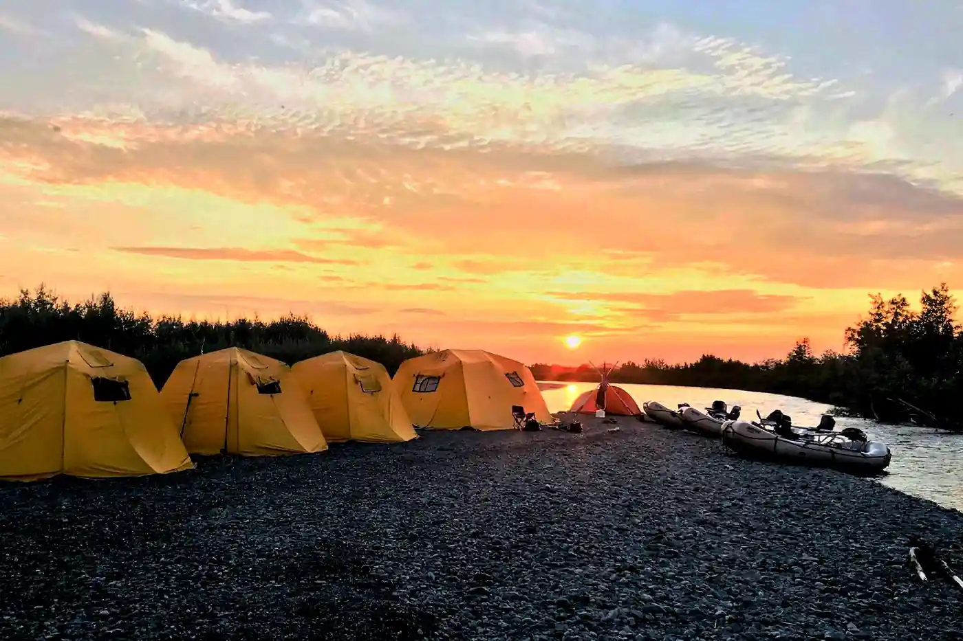 Alaska float trip camp on a remote Southwest Alaska river