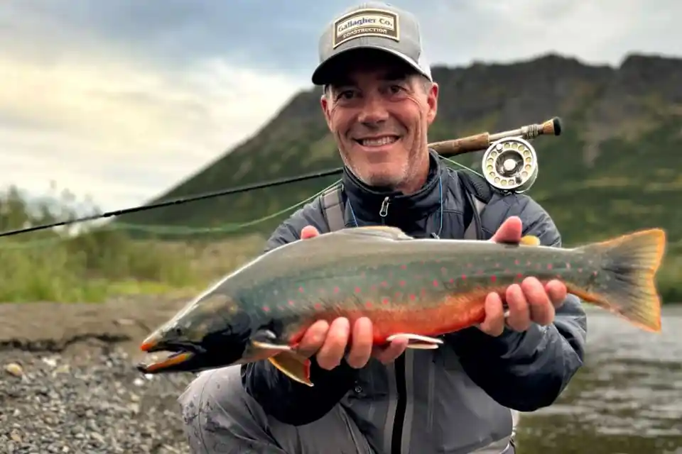 Colorful Dolly Varden Kanektok River Alaska fly fishing