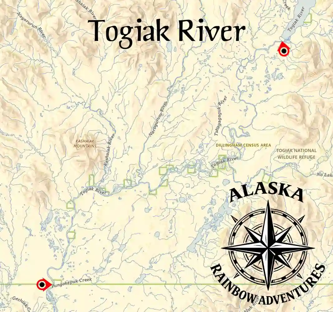 Map of the Togiak River - Togiak NWR